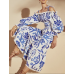 A unique blue and white dress that shows off your personality HF1814-02-04 A unique blue and white dress that shows off your personality HF1814-02-04