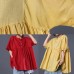 Organic o neck cotton shirts red short tops summer