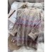 Chic khaki striped  Sweater Wardrobes Design o neck baggy knitted dress